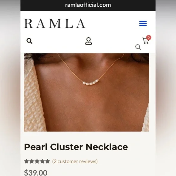 15” Ramla Pearl Cluster Necklace - Picture 3 of 3